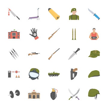 Anti Terrorism Equipments And persons Icons