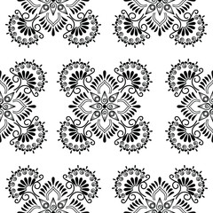 Floral ornaments isolated on white background is in Seamless pattern 