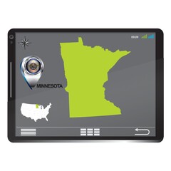 Tablet pc with minnesota map