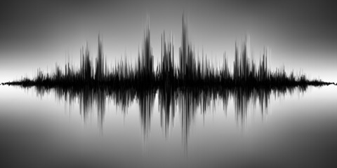 Fototapeta premium Black sound wave. Vector illustration.