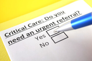 One person is answering question about critical care.