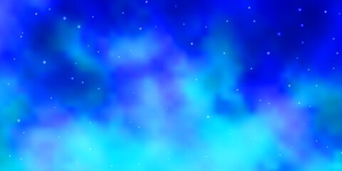 Obraz na płótnie Canvas Light BLUE vector background with small and big stars. Colorful illustration in abstract style with gradient stars. Theme for cell phones.