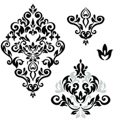 Vector illustration VINTAGE. ornamental floral elements for tattoo, design, cards and prints. Abstract floral vector illustration.