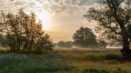 Fototapeta na wymiar Sunrise in Cambridgeshire