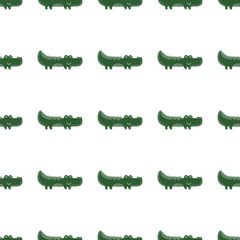 Cute seamless vector pattern with crocodiles