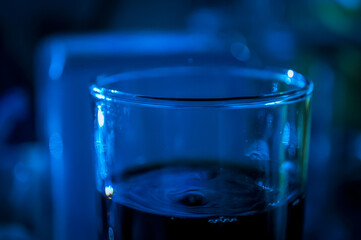 A glass of unknown substance