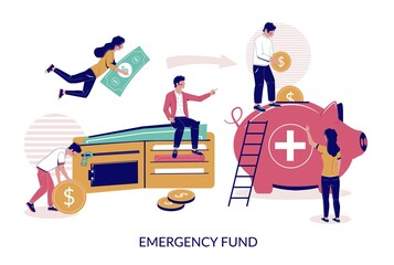 Emergency fund, vector flat style design illustration