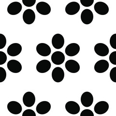 Simple flower petals isolated on white background is in Seamless pattern