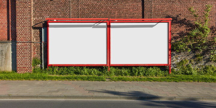 Plakatwand Werbefl&auml;che Mock-Up Template Hintergrund