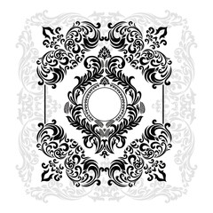 illustration VINTAGE. ornamental floral elements for tattoo, design, cards and prints. Abstract floral vector illustration.
