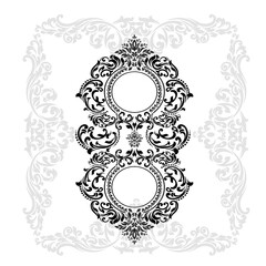 illustration VINTAGE. ornamental floral elements for tattoo, design, cards and prints. Abstract floral vector illustration.