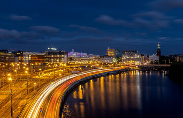 Fototapeta na wymiar night view of Stockholm