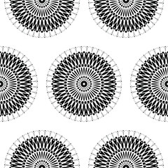 Beautiful Indian Traditional and Cultural Rangoli mandala design concept of floral art isolated on white background is in Seamless pattern