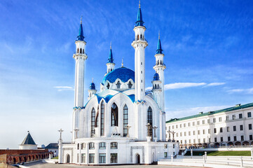 Kul Sharif Mosque in Kazan Kremlin. One of the largest mosques in Russia. Kazan Republic of Tatarstan.
