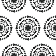 Beautiful Indian Traditional and Cultural Rangoli mandala design concept of floral art isolated on white background is in Seamless pattern
