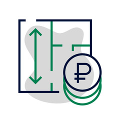 Vector icon apartment in trendy minimalistic line style. Thin linear real estate sign for UI button, app. Contour flat plan icon or help center symbol. Outline emblem top view for real estate business