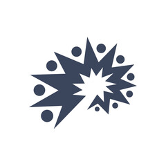 logo design brain spark, people group icon vector