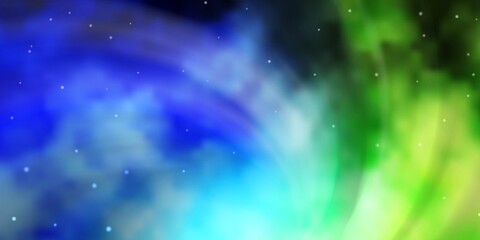 Obraz premium Light Blue, Green vector background with colorful stars. Colorful illustration with abstract gradient stars. Best design for your ad, poster, banner.