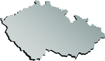 Czech Republic - map in gray vector