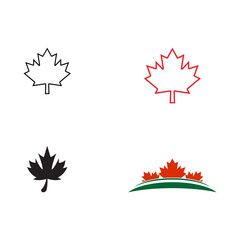 set Maple leaf vector illustration