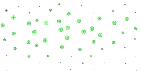 Light Green, Yellow vector doodle template with flowers.