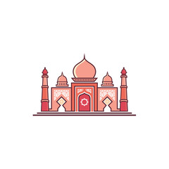 logo design taj mahal icon vector