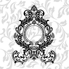 illustration VINTAGE. ornamental floral elements for tattoo, design, cards and prints. Abstract floral vector illustration.