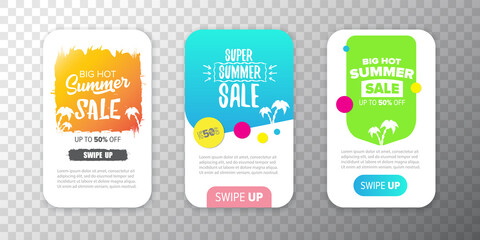 Modern liquid mobile sale banners set . Hot Sale banner design template , Super sale special offer web horizontal banners collection.