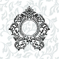 Vector illustration VINTAGE. ornamental floral elements for tattoo, design, cards and prints. Abstract floral vector illustration.