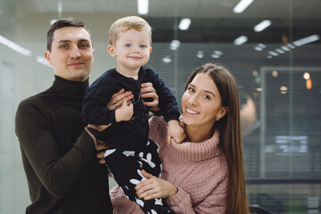 Family mother, father, son.