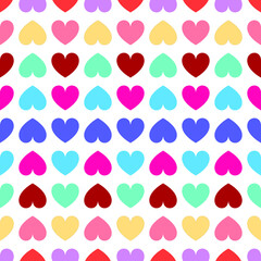 seamless pattern with Colorful hearts