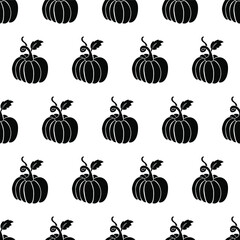 Black and white pumpkin is in Seamless pattern