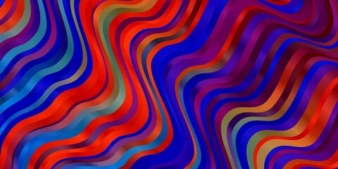 Fototapeta premium Dark Multicolor vector background with curves. Abstract illustration with gradient bows. Pattern for business booklets, leaflets