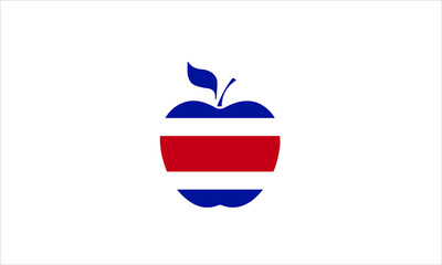 Naklejka premium Costa Rica Apple symbol flag vector illustration 