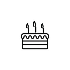Cake thin icon in trendy flat style isolated on white background. Symbol for your web site design, logo, app, UI. Vector illustration, EPS