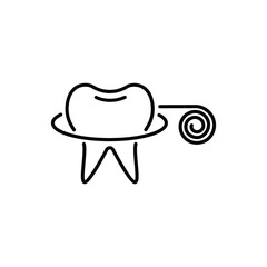 Dental floss thin icon in trendy flat style isolated on white background. Symbol for your web site design, logo, app, UI. Vector illustration, EPS