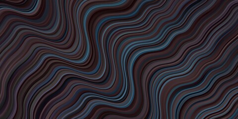 Dark BLUE vector background with bent lines.