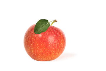 One ripe red apple isolated on a white background