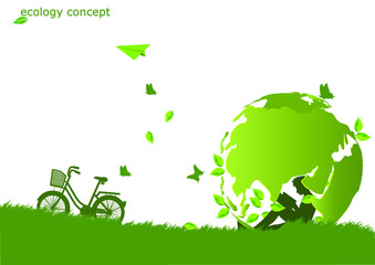 Environmentally friendly world. Vector illustration of ecology