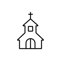 Christ church thin icon in trendy flat style isolated on white background. Symbol for your web site design, logo, app, UI. Vector illustration, EPS