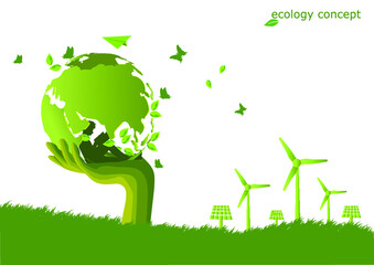 Environmentally friendly world. Vector illustration of ecology