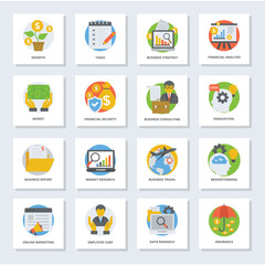 Business Growth Flat Vector Icons 