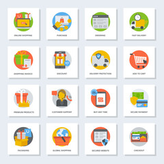 Commerce Flat Vector Icons 