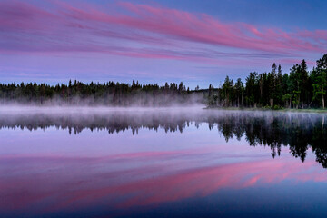 Fototapeta premium sunset over the lake