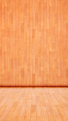 Concept or conceptual vintage or grungy brown background of natural wood or wooden old texture floor and wall as a retro pattern layout. A 3d illustration metaphor to time, material, emptiness,  age 