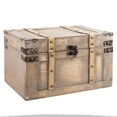 Closed chest carved on a white background