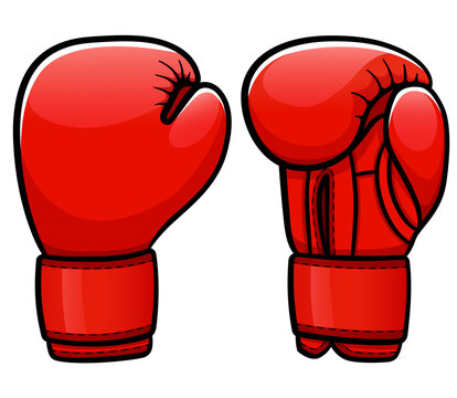 Vector boxing gloves cartoon isolated