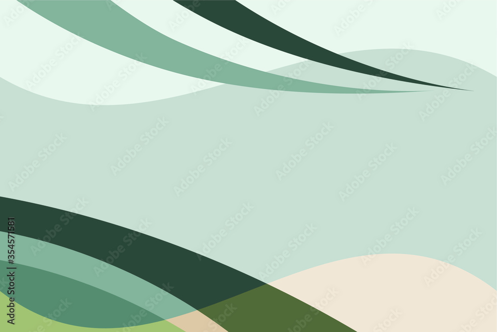 Wall mural abstract green background with curves