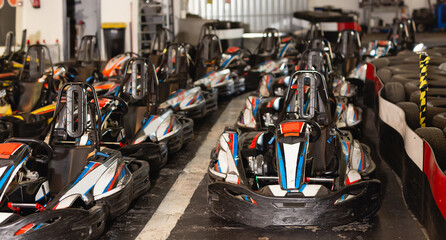 Fototapeta premium Sports cars for carting, no people