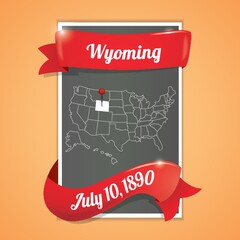 Wyoming state map poster